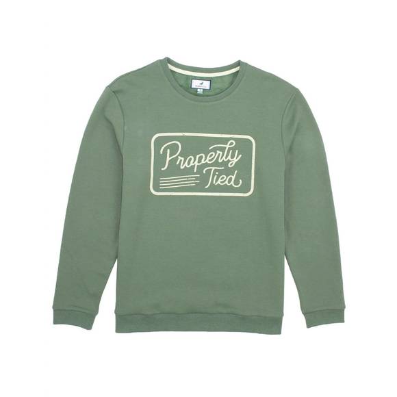 NEW PROPERLY TIED men's stride crew in pine - Picture 1 of 1